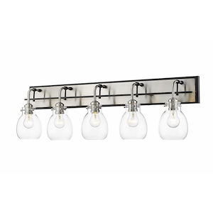 Gardeners Springs - 5 Light Vanity Light Fixture in Industrial Style - 38 Inches Wide by 11 Inches High - 1261058