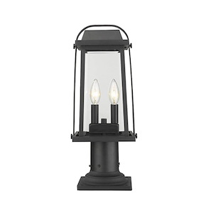 Links By-Pass - 2 Light Outdoor Pier Mount Light In Period Inspired Style-18.75 Inches Tall and 7.75 Inches Wide - 1260395