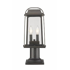 Links By-Pass - 2 Light Outdoor Pier Mount Lantern in Period Inspired Style - 7.75 Inches Wide by 18.75 Inches High