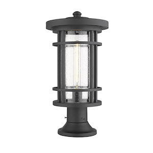 Brick Kiln Downs - 1 Light Outdoor Pier Mount Lantern in Craftsman Style - 10 Inches Wide by 19.75 Inches High