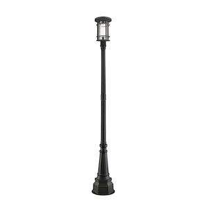 Brick Kiln Downs - 1 Light Outdoor Post Mount Lantern in Craftsman Style - 14.25 Inches Wide by 99.5 Inches High - 1262537