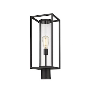 Newby Head - 1 Light Outdoor Pier Mount Lantern in Industrial Style - 8 Inches Wide by 21.75 Inches High - 1262831