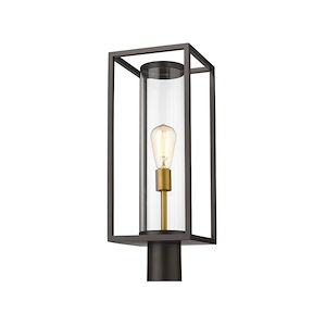 Newby Head - 1 Light Outdoor Pier Mount Lantern in Industrial Style - 8 Inches Wide by 21.75 Inches High - 1260692