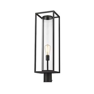 Newby Head - 1 Light Outdoor Pier Mount Lantern in Industrial Style - 8 Inches Wide by 27.75 Inches High - 1260017