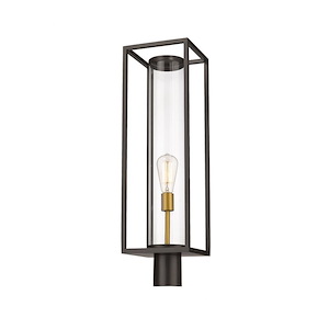 Newby Head - 1 Light Outdoor Pier Mount Lantern in Industrial Style - 8 Inches Wide by 27.75 Inches High - 1257849