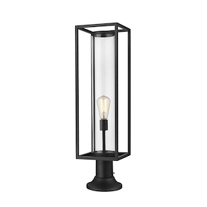 Newby Head - 1 Light Outdoor Pier Mount Lantern in Industrial Style - 8 Inches Wide by 27.75 Inches High - 1260320