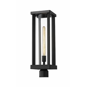 Piggott Grove - 1 Light Outdoor Pier Mount Lantern in Industrial Style - 7.5 Inches Wide by 20 Inches High - 1261355