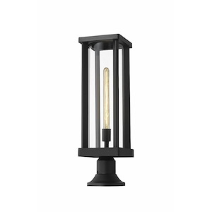 Piggott Grove - 1 Light Outdoor Pier Mount Lantern in Industrial Style - 7.5 Inches Wide by 20 Inches High