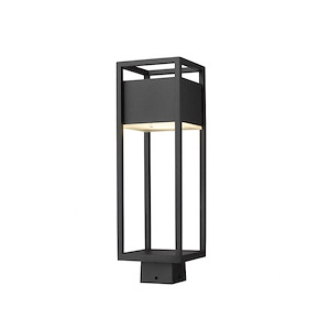 Green Parc - 14W 1 LED Outdoor Post Mount Lantern in Industrial Style - 6.25 Inches Wide by 19.75 Inches High - 1257585
