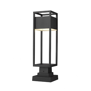 Green Parc - 14W 1 LED Outdoor Square Pier Mount Lantern in Industrial Style - 6.25 Inches Wide by 22.25 Inches High - 1259998
