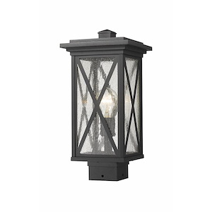 Senghennydd Place - 1 Light Outdoor Post Mount Lantern in Industrial Style - 7.5 Inches Wide by 15.75 Inches High - 1258132