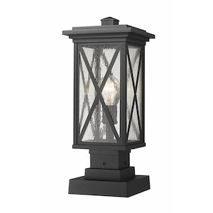 Senghennydd Place - 1 Light Outdoor Square Pier Mount Lantern in Industrial Style - 7.5 Inches Wide by 18.25 Inches High - 1257177