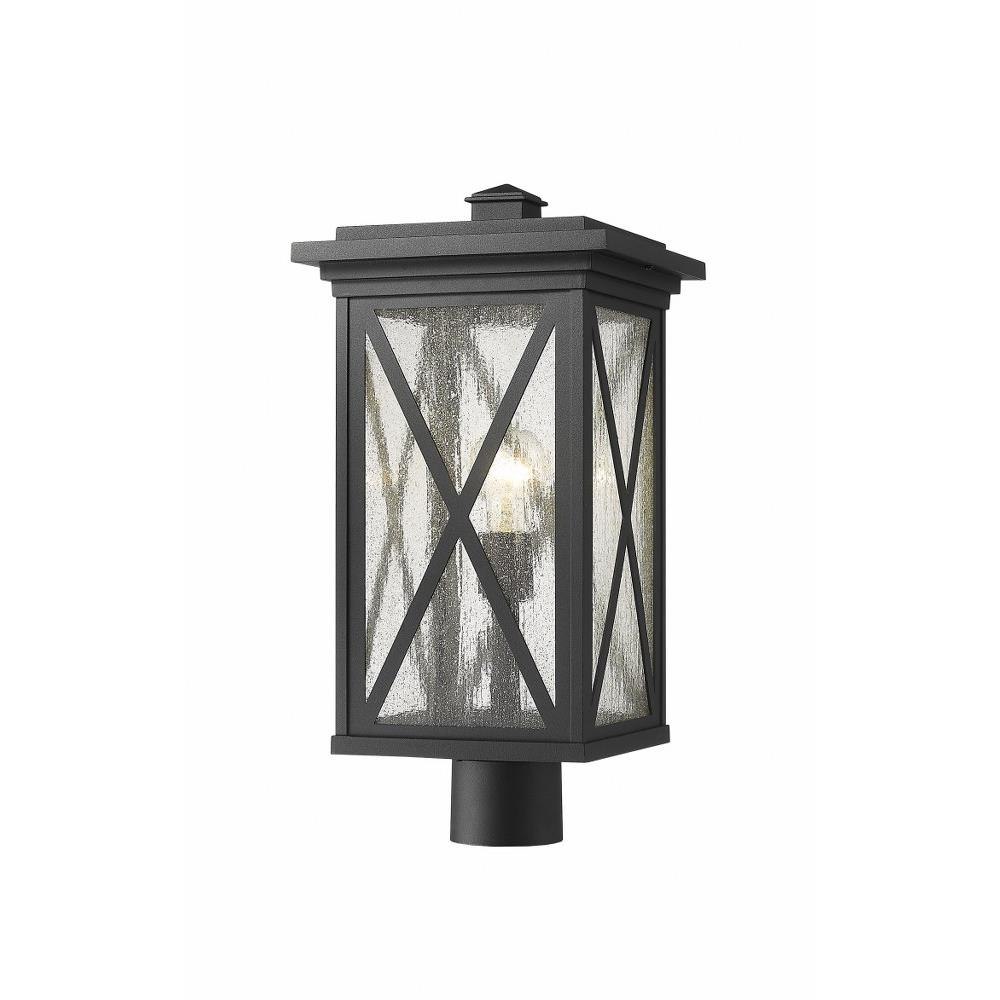 Bailey Street Home 372-BEL-4186118 Senghennydd Place - 1 Light Outdoor Post Mount Lantern in Tuscan Style - 9.5 Inches Wide by 19.5 Inches High