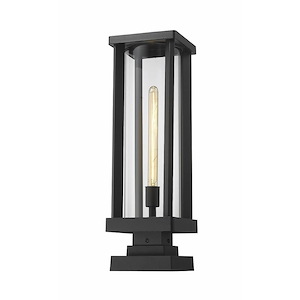 Piggott Grove - 1 Light Outdoor Square Pier Mount Lantern in Industrial Style - 7.5 Inches Wide by 22.5 Inches High