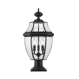 Salisbury Passage - 3 Light Outdoor Pier Mount Light In Traditional Style-22.25 Inches Tall and 12.25 Inches Wide - 1260100