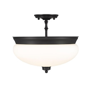 Uplands Grange - 3 Light Semi-Flush Mount in Transitional Style - 15 Inches Wide by 13.5 Inches High - 1256974