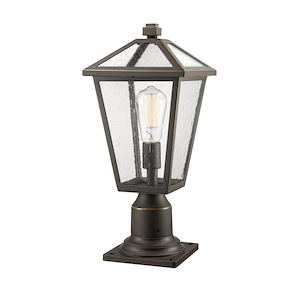 Keats Cloisters - 1 Light Outdoor Pier Mount Lantern in Traditional Style - 8.25 Inches Wide by 18.5 Inches High - 1261620