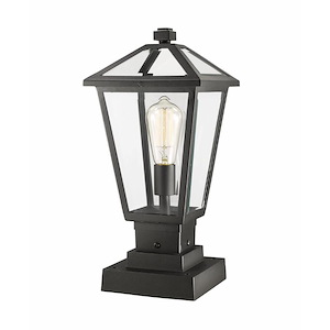 Keats Cloisters - 1 Light Outdoor Square Pier Mount Lantern in Traditional Style - 8.25 Inches Wide by 17.5 Inches High - 1261686