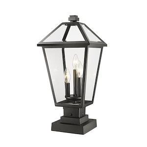 Keats Cloisters - 3 Light Outdoor Square Pier Mount Lantern in Traditional Style - 10 Inches Wide by 21.5 Inches High - 1258035