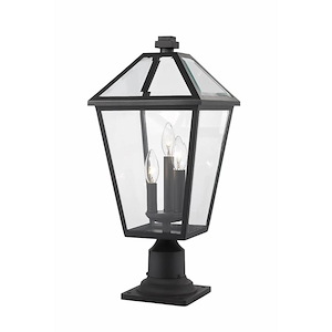 Keats Cloisters - 3 Light Outdoor Pier Mount Light In Transitional Style-22 Inches Tall and 10 Inches Wide - 1261292