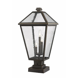 Keats Cloisters - 3 Light Outdoor Square Pier Mount Lantern in Traditional Style - 12.25 Inches Wide by 25.25 Inches High - 1257531