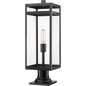 Hospital Corner - 1 Light Outdoor Pier Mount In Outdoor Style-23.5 Inches Tall and 7.5 Inches Wide