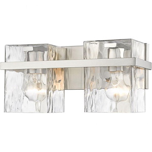 2 Light Farmhouse Steel Vanity Light Fixture with Clear Glass-7 Inches H by 14.25 Inches W - 1257335