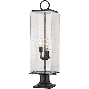 Longlands Row - 3 Light Outdoor Pier Mount In Contemporary Style-28.5 Inches Tall and 9 Inches Wide - 1257616
