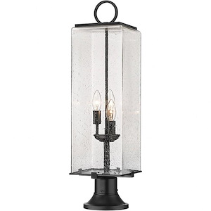 Longlands Row - 3 Light Outdoor Pier Mount In Contemporary Style-28.5 Inches Tall and 9 Inches Wide - 1261121