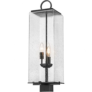 Longlands Row - 3 Light Outdoor Post Mount In Contemporary Style-26.25 Inches Tall and 8.25 Inches Wide - 1262193