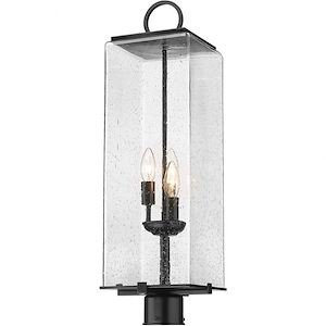 Longlands Row - 3 Light Outdoor Post Mount In Contemporary Style-26.5 Inches Tall and 8.25 Inches Wide - 1257503
