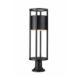 Garrick Glas - 11W 1 LED Outdoor Pier Mount Light with Round Base In Modern Style-29.75 Inches Tall and 9.25 Inches Wide - 1287179