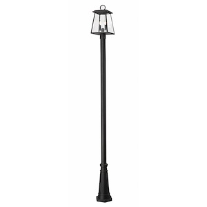 Windham Place - 2 Light Outdoor Post Mount Light In Craftsman Style-113.25 Inches Tall and 10.25 Inches Wide