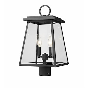 Windham Place - 2 Light Outdoor Post Mount Light In Craftsman Style-19.25 Inches Tall and 10.25 Inches Wide