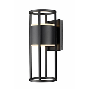 Garrick Glas - 16W 2 LED Outdoor Wall Sconce In Modern Style-18 Inches Tall and 7.25 Inches Wide