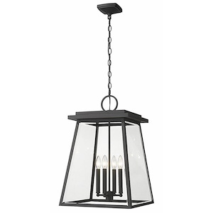 Windham Place - 4 Light Outdoor Chain Mount Hanging Lantern In Craftsman Style-23.75 Inches Tall and 15.75 Inches Wide