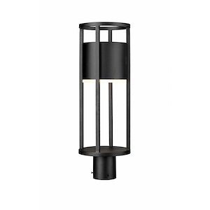 Garrick Glas - 8W 1 LED Outdoor Post Mount Light In Modern Style-21.75 Inches Tall and 7.25 Inches Wide - 1287278