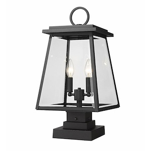 Windham Place - 2 Light Outdoor Pier Mount Light In Craftsman Style-21 Inches Tall and 10.25 Inches Wide