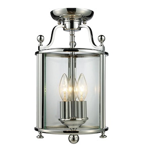 Brock Highway - 3 Light Semi-Flush Mount in Gothic Style - 8.5 Inches Wide by 14.25 Inches High - 1261037