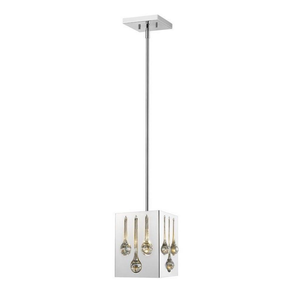 Bailey Street Home 372-BEL-2750627 Parliament Meadow - 1 Light Square Pendant in Transitional Style - 7 Inches Wide by 56.75 Inches High