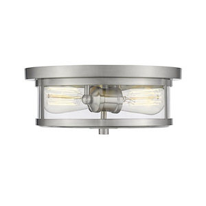 Walton Farm - 2 Light Flush Mount in Art Moderne Style - 11 Inches Wide by 5 Inches High - 1259322