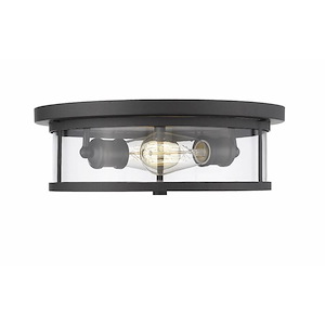 Walton Farm - 2 Light Flush Mount in Art Moderne Style - 13.75 Inches Wide by 5 Inches High - 1259438