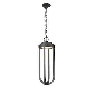 Monument Hollow - 16W 1 LED Outdoor Chain Mount Pendant In Industrial Style-26 Inches Tall and 9 Inches Wide