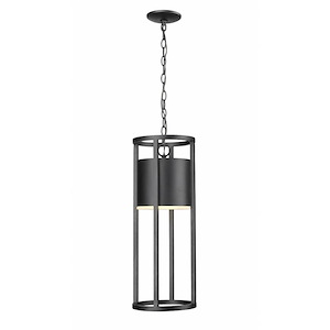 Garrick Glas - 11W 1 LED Outdoor Chain Mount Hanging Lantern In Modern Style-24 Inches Tall and 9.25 Inches Wide