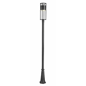 Garrick Glas - 11W 1 LED Outdoor Post Mount Light In Modern Style-121.75 Inches Tall and 10 Inches Wide