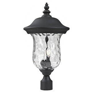 Green Woodlands - 3 Light Outdoor Post Mount Lantern in Gothic Style - 12.38 Inches Wide by 23.5 Inches High - 1259593