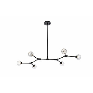 Montague Mews - 6 Light Pendant In Modern Style-4 Inches Tall and 28 Inches Wide