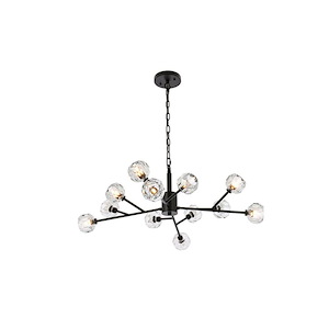 Roman Grove - 12 Light Pendant In Modern Style-13 Inches Tall and 35 Inches Wide