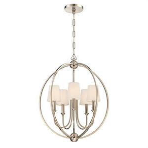 Onslow Pleasant - Five Light Chandelier with Silk or Linen Fabric Shades in Traditional Style - 22.5 Inches Wide by 26.5 Inches High - 1153722