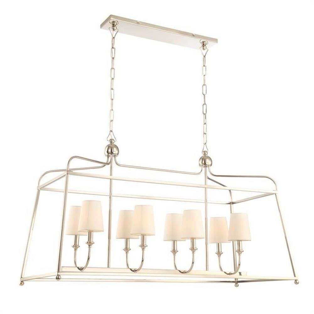 Bailey Street Home 49-BEL-589284 Onslow Pleasant - Eight Light Chandelier with Linen Fabric Shades in Classic Style - 42 Inches Wide by 25 Inches High